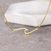 Stainless Steel Necklaces Minimalist Wave Pendant Chain Fine Choker Necklace For Women Jewelry Party Gifts One Piece