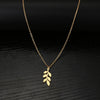 Stainless Steel Necklaces Simple Leaf Amulet Pendant Choker Chain Necklace For Women Jewelry Party Girls Friends Gifts