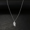 Stainless Steel Necklaces Simple Leaf Amulet Pendant Choker Chain Necklace For Women Jewelry Party Girls Friends Gifts