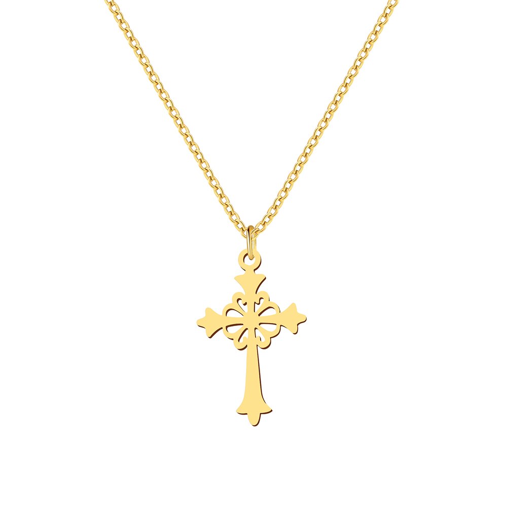 Stainless Steel Necklaces Vintage Style Cross Pendants Chain Choker Jewellery Necklace For Women Jewelry Wedding Gifts