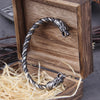 Stainless Steel Nordic Viking Norse Dragon Bracelet Men Wristband Cuff Bracelets with Viking Wooden Box