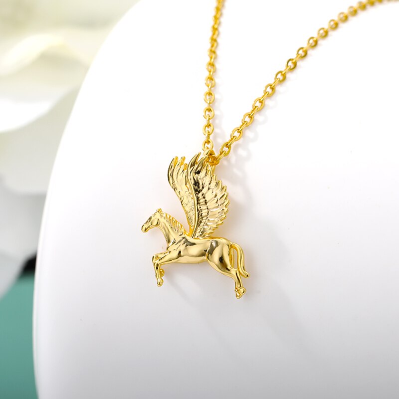 Stainless Steel Pegasus Necklace For Women Men Goth Gold Color Necklace Pendant 2023 Choker Boho Jewerly Christmas Gift