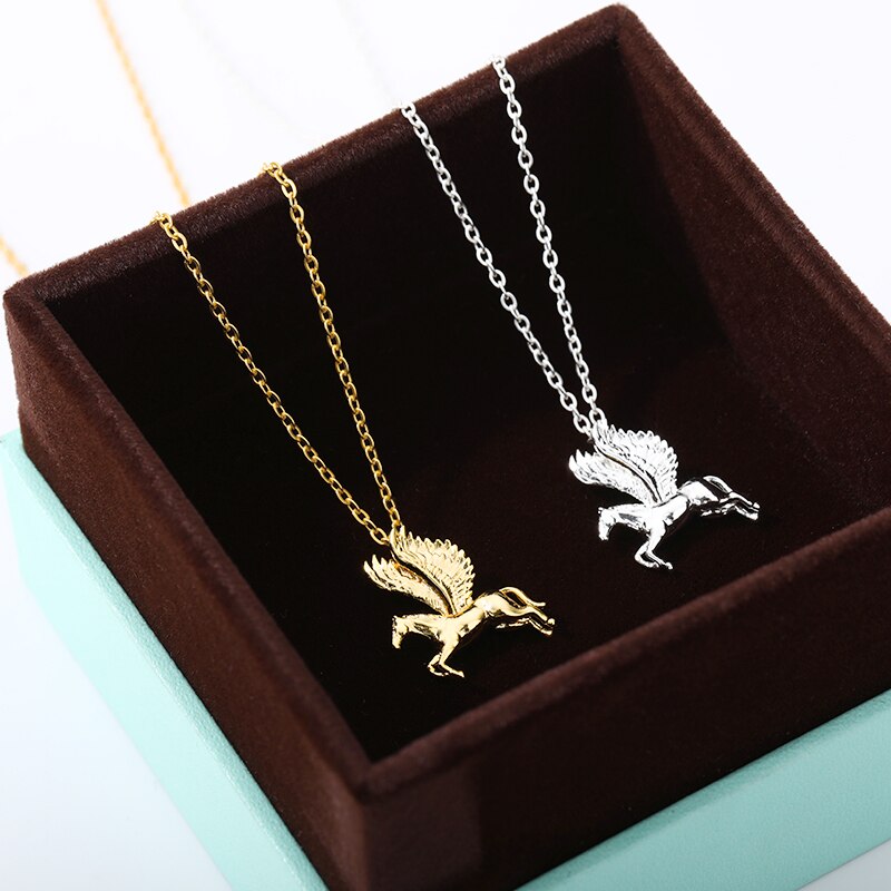 Stainless Steel Pegasus Necklace For Women Men Goth Gold Color Necklace Pendant 2023 Choker Boho Jewerly Christmas Gift