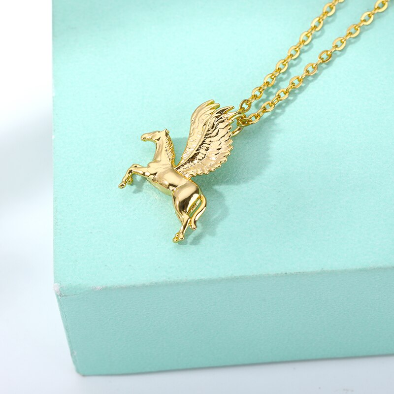 Stainless Steel Pegasus Necklace For Women Men Goth Gold Color Necklace Pendant 2023 Choker Boho Jewerly Christmas Gift