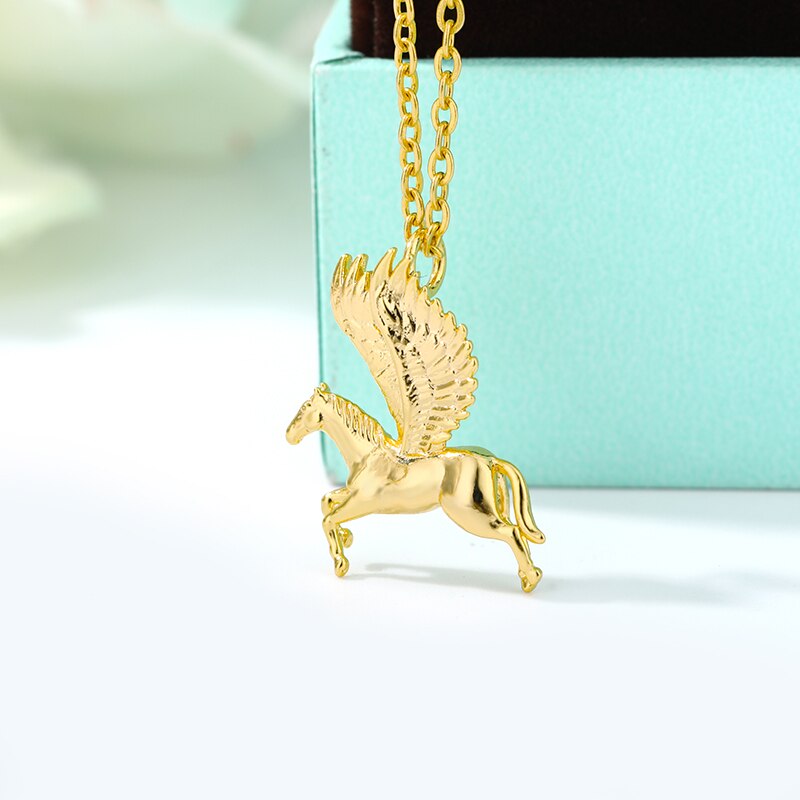 Stainless Steel Pegasus Necklace For Women Men Goth Gold Color Necklace Pendant 2023 Choker Boho Jewerly Christmas Gift