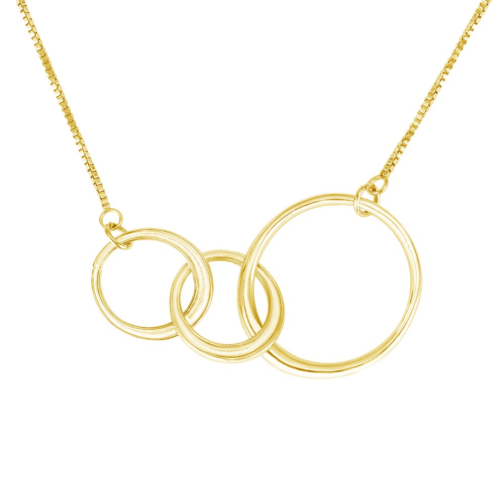 Stainless Steel Pendant Infinity three Circles Charm Necklace Love Buckle Clavicle Necklace For Lover Gift Vintage