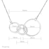Stainless Steel Pendant Infinity three Circles Charm Necklace Love Buckle Clavicle Necklace For Lover Gift Vintage