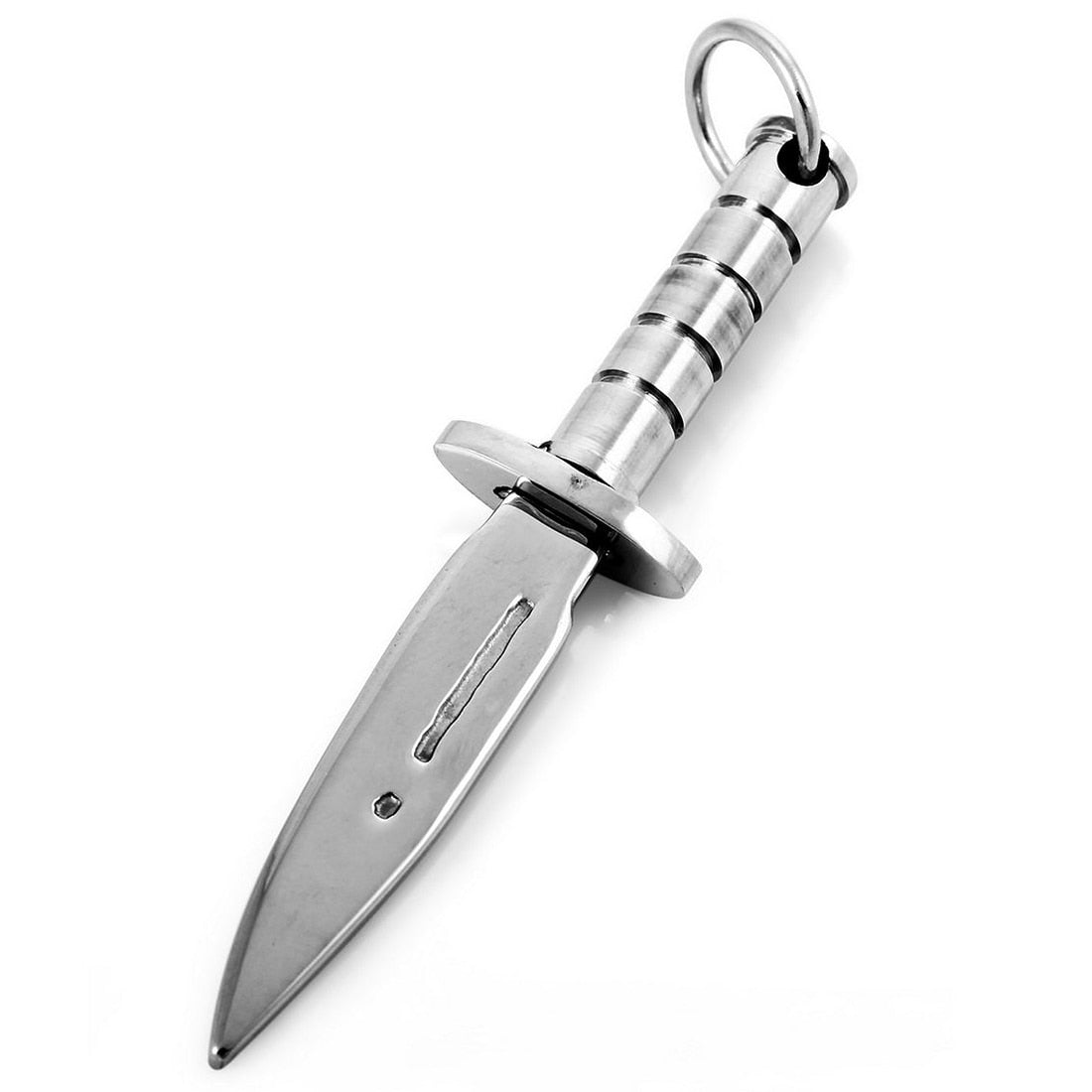 Stainless Steel Pendant Necklace Pendant Silver Dagger Dagger Knife Punk Rock Male, 58 cm long chain included