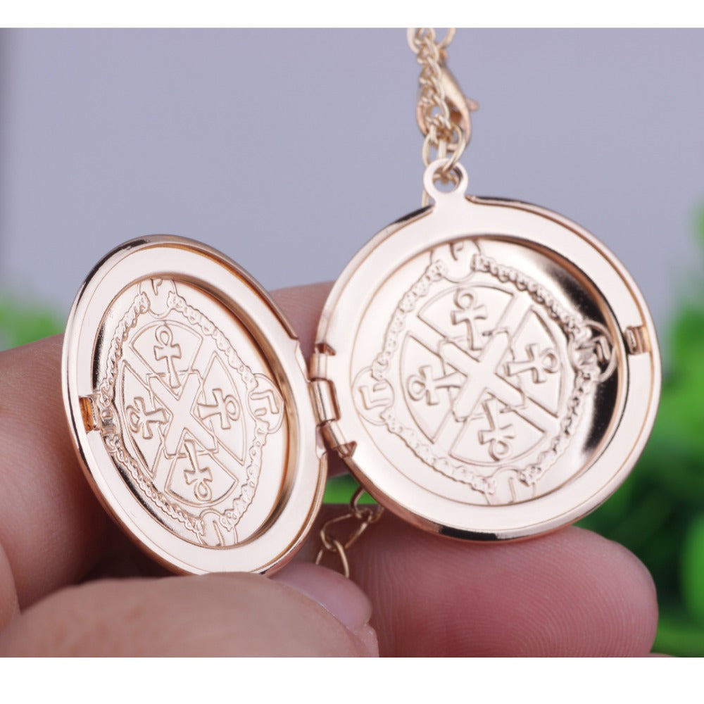 Stainless Steel Pendant Necklace Simple Exquisite Cute Round Necklace Pendant Photo box Can open YP2714