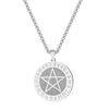 Stainless Steel Pentagram Star Pendant Necklace Women Men Wiccan Elder Futhark Rune Slavic Jewelry Amulet Necklace Gift