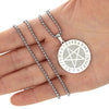 Stainless Steel Pentagram Star Pendant Necklace Women Men Wiccan Elder Futhark Rune Slavic Jewelry Amulet Necklace Gift