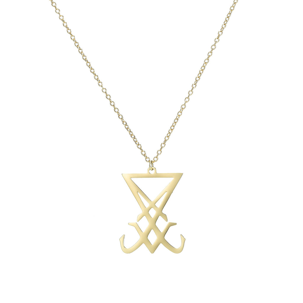 Stainless Steel Pentagram Steampunk Satan Fork Necklaces Hidden Devil Chokers  Jewelry for Women Men Vintage Hero Symbol