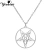 Stainless Steel Pentagram Steampunk Satan Fork Necklaces Hidden Devil Chokers  Jewelry for Women Men Vintage Hero Symbol