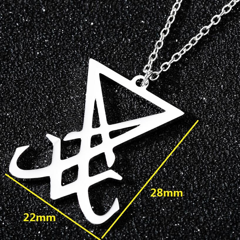 Stainless Steel Pentagram Steampunk Satan Fork Necklaces Hidden Devil Chokers  Jewelry for Women Men Vintage Hero Symbol