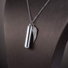 Stainless Steel Perfume Holder Cylinder Ashes Urn Pendant With Angel Wing Charm Cremation Memorial Necklace Jewelry