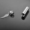Stainless Steel Perfume Holder Cylinder Ashes Urn Pendant With Angel Wing Charm Cremation Memorial Necklace Jewelry