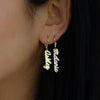 Stainless Steel Personalized Vertical Name Earrings Kolczyki Oorbellen Earring Custom Earrings For Women Jewelry Aretes De Mujer