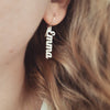 Stainless Steel Personalized Vertical Name Earrings Kolczyki Oorbellen Earring Custom Earrings For Women Jewelry Aretes De Mujer