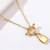 Stainless Steel Punk Chain Gold Lock Necklace For Women Men Padlock Pendant Necklace Statement Gothic Jewelry 2022 New