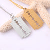 Stainless Steel Razor Blades Pendant Necklaces Boys And Girls Sweater Necklaces Creative Personality Blade Necklace Jewelry