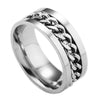 Stainless Steel Ring Can Turn the Chain to Open Beer Artifact  Simple Heterosexual ring Casual Men and Women Jewelry
