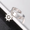 Stainless Steel Ring Silverly Color With the Rudder Ring For Women Friendship Punk Round Geometric Open  Rings Party Jewelry