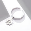 Stainless Steel Ring Silverly Color With the Rudder Ring For Women Friendship Punk Round Geometric Open  Rings Party Jewelry