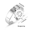 Stainless Steel Ring Silverly Color With the Rudder Ring For Women Friendship Punk Round Geometric Open  Rings Party Jewelry