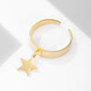 Stainless Steel Rings for Women Female Gold Silvery Star Charm Adjustable Wedding Rings 2022 Trend Jewelry Gifts