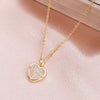 Stainless Steel Simple Heart Opal Gold Plated ECG Pendant Titanium Steel Multilaye Necklace Women's All-match Jewelry Trend