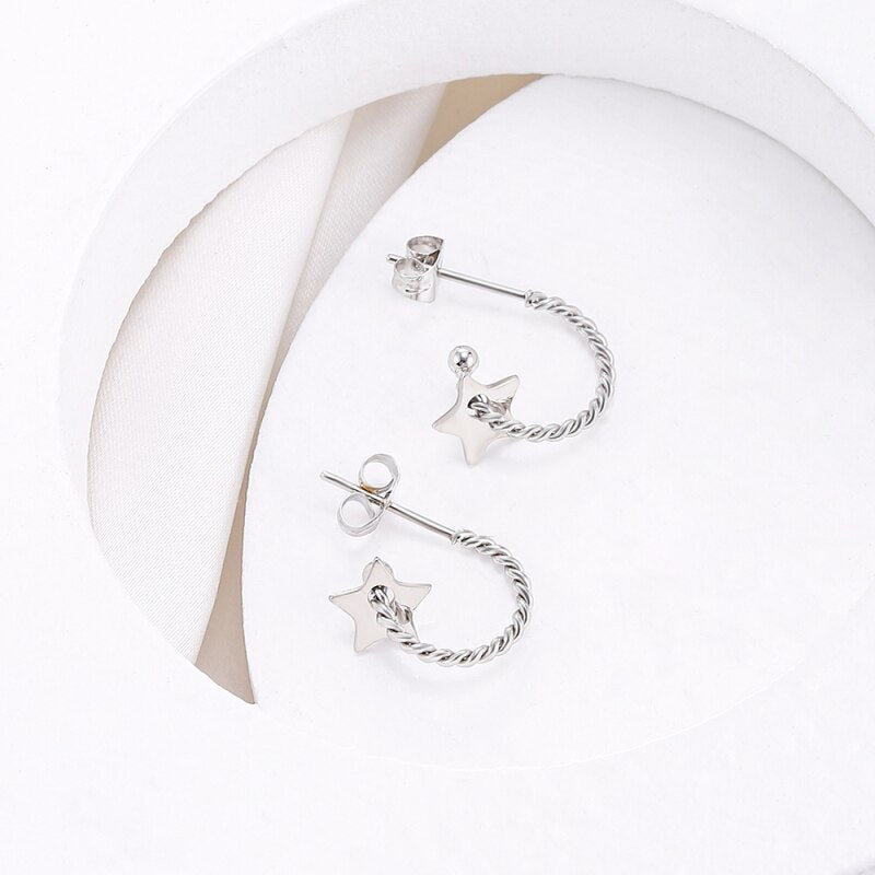 Stainless Steel Star Earrings Gold Color Korean Earrings For Women Lover Trendy Jewelry Accessories Gift  2022