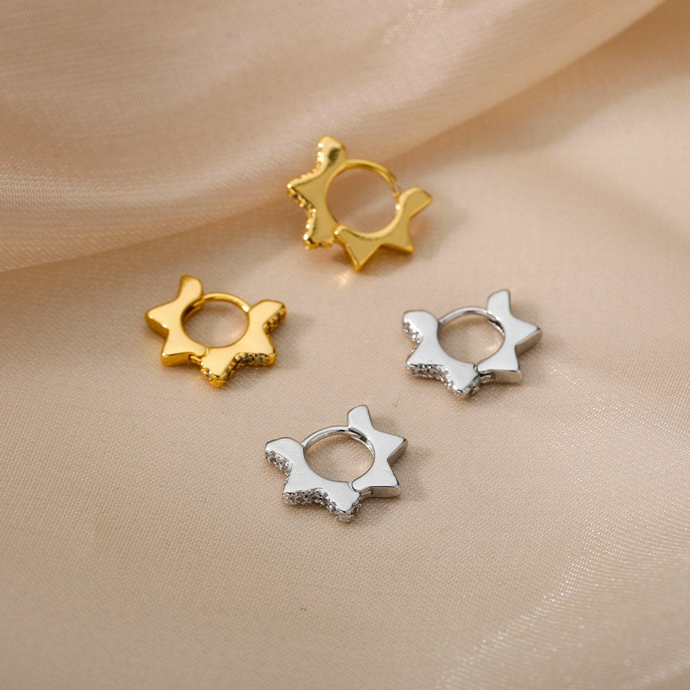 Stainless Steel Sun Flower Earrings For Women Gold Color Cute Hollow Floral Hoop Earrings 2023 Trend Jewelry brincos femme