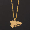 Stainless Steel The Dominican Republic Map Pendant Necklace for Women Dominican Map Jewelry