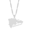 Stainless Steel The Dominican Republic Map Pendant Necklace for Women Dominican Map Jewelry