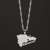 Stainless Steel The Dominican Republic Map Pendant Necklace for Women Dominican Map Jewelry