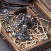 Stainless Steel Thor's Hammer Necklace Viking Dragon Necklace For Men Jewelry Talisman with wooden box as gift