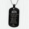 Stainless Steel To My Son From Mom Necklace I Love You Tag Pendant Necklace Key Chain Keyring