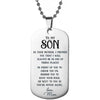Stainless Steel To My Son From Mom Necklace I Love You Tag Pendant Necklace Key Chain Keyring