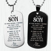 Stainless Steel To My Son From Mom Necklace I Love You Tag Pendant Necklace Key Chain Keyring
