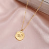 Stainless Steel Trendy Palm Footprint Zircon Pendant Necklace Women's Temperament Choker Neck Chain Party Jewelry Collar