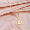 Stainless Steel Trendy Palm Footprint Zircon Pendant Necklace Women's Temperament Choker Neck Chain Party Jewelry Collar