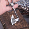Stainless Steel Viking Axe key bottle opener viking necklace with wooden box as gift