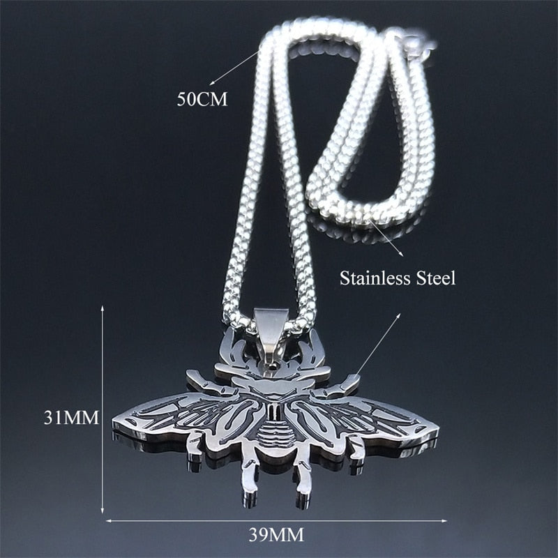 Stainless Steel Viking Beetle Chain Necklaces Women/Men Silver Color Pendant Necklace jewlery joyeria acero inoxidable N3696S02