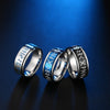 Stainless Steel Viking Rune Pattern Ring Couple Ring Metal Ring Accessories Party Jewelry Blue White Black Three Colors