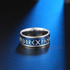 Stainless Steel Viking Rune Pattern Ring Couple Ring Metal Ring Accessories Party Jewelry Blue White Black Three Colors