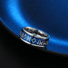 Stainless Steel Viking Rune Pattern Ring Couple Ring Metal Ring Accessories Party Jewelry Blue White Black Three Colors