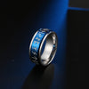Stainless Steel Viking Rune Pattern Ring Couple Ring Metal Ring Accessories Party Jewelry Blue White Black Three Colors