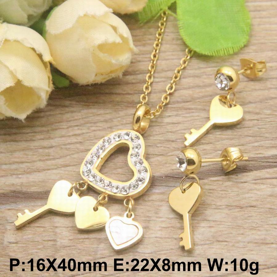 Stainless Steel Vintage Jewelry gold Color Earrings +Necklace sets For women Supernova Sales SEWEBFBH