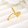 Stainless Steel Wave Rings For Women Gold Color ECG Ring Wedding Ring 2023 Jewelry Anillos Mujer Christmas Gift