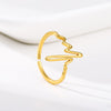 Stainless Steel Wave Rings For Women Gold Color ECG Ring Wedding Ring 2023 Jewelry Anillos Mujer Christmas Gift